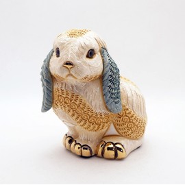 New De Rosa Rinconada Figurine Cute Lop Bunny Rabbit Gold Enamel Derosa