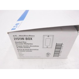Eaton 25 Pack Eaton White Standard 1G Decorator GFCI Cover Thermoset Wallplates 2151W