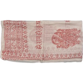Indian Ganesh Om Meditation Yoga Altar Cloth Prayer Shawl Scarf (White)