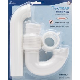 PF WaterWorks FlexTRAP Expandable and Flexible P-Trap - Universal (1-1/2-Inch or 1-1/4-Inch x 1-1/2-Inch); PF0704