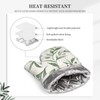 Silicone Oven Mitts and Pot Holders Sets, Home Green Leaf