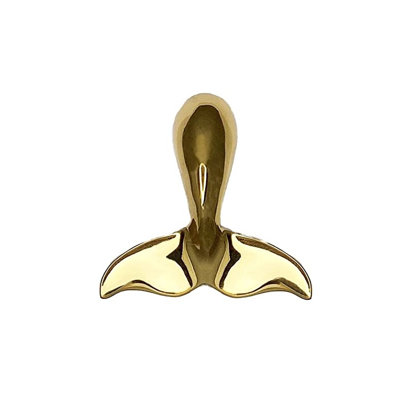 Humpback Whale Tail Doorbell Ringer - Brass