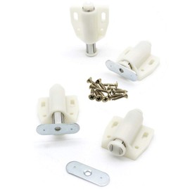 4pcs Magnetic Push to Open System Damper for Cabinet Cupboard Drawer with Screws (White)