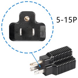 CERRXIAN 4 in 1 15 Amp to 20 Amp Plug Adapter, NEMA 5-15P to 5-15R Adapter,5-15P to 5-20R,5-15P to 6-15R,5-15P to 6-20R T-Blade Female Power Adapter(2-PACK)