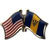USA and Barbados Flag Die-struck Metal Friendship Lapel Pin with