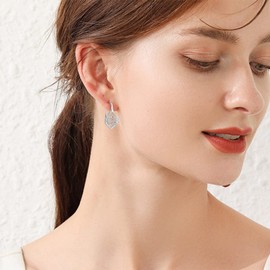 Celtic Earrings 925 Sterling Silver Hypoallergenic Earrings Vintage Trinity Earrings Irish Knot Jewellery Gifts for Women Girls Birthday, Silver, Opal