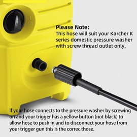 YUET 5M 16Ft High Pressure Washer Replacement Hose for Karcher K Series Washers K2, K3, K4, K5, K7,Click Bayonet to M22-14mm Thread for Kärcher with Screw Thread Outlet Only