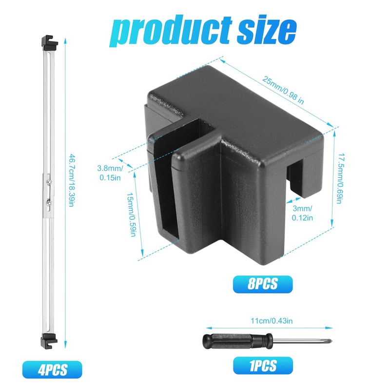 13pcs File Cabinet Rails Set, 4 Adjustable File Cabinet Rails