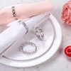 Silver Love Napkin Rings Set of 6, Valentine's Day Napkin