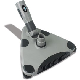 SWIMLINE HYDROTOOLS Manual Pool Vacuum Head Attachment For Inground & Above Ground Pools |Weighted Swimming Pool Vac Head Triangle Shape W/ Bristles & Wheels| Swivel Hose 1-1/4 or 1-1/2’’|Handle Clean