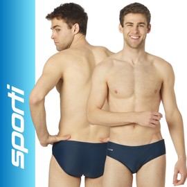 Sporti - Traje de baño corto de edición limitada para hombre, Azul marino, 34