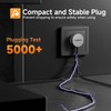 1-way extension cord 1m (including plug), black power supply durable