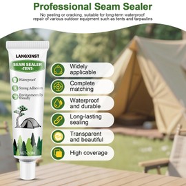 LANGXINST Tent Seam Sealer, Repair Damaged/Seam Sealer Tent Fabric, No Sew Solution Waterproof Fast Cure Seam Sealer Tent, for Tents and Outdoor Fabric(Clear)