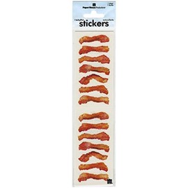 Paper House Productions ST-2246E Photo Real Stickypix Stickers, 2-Inch by 4-Inch, Bacon (6-Pack)