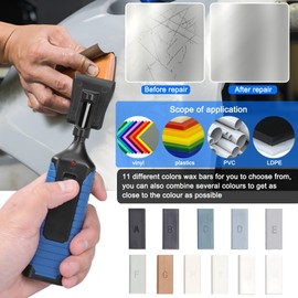 Multifunction Repairing Tool Set DIY Repairing Tool Set Vinyl PVC Plastics Scratch Repairing Crack Fill Surface Repairing Tool Set Household Convenient Labor Saving Home Tools with 11 Wax Bars