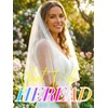 HEREAD Pearl Bride Wedding Veil Short Elbow Length 2 Tier