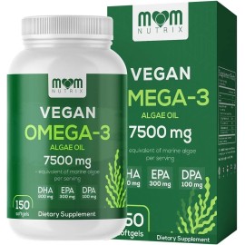 MOM NUTRIX Fish Oil Alternative, Plant Based Vegan Omega 3 Supplement Algae Oil DHA,EPA,DPA