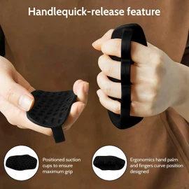 Anti-Slip Workout Grips: New Rubber Gym Grips Deadlifts Palm Protection Gloves for Weight Lifting, Dumbbell, Deadlift, Bar Pad Pull Up Grippers, Gym Training and Exercise for Men Women (Black Pair)