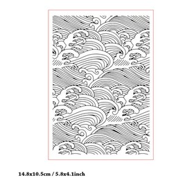Sea Waves Background Pattern Plastic Embossing Folder, 3D Textured Impressions Ocean Waves Background Embossing Folder Template for Card Making Scrapbooking Paper Craft Album Stamps DIY Décor