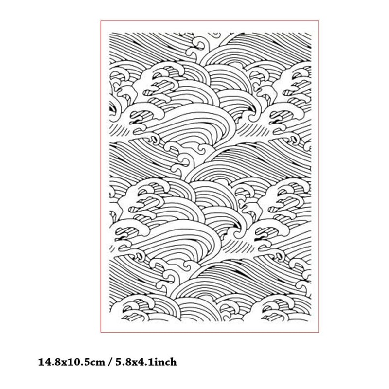Sea Waves Background Pattern Plastic Embossing Folder, 3D Textured Impressions
