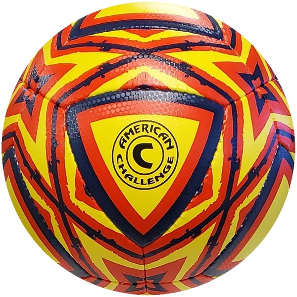 American Challenge ZALLY Futsal Ball - Durable and Vibrant Yellow/Red-Navy