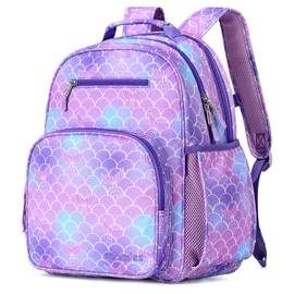 mibasies Backpack for Girls, Large Capacity Kids Backpack for Elementary School with Laptop Compartment（Mermaid Tail）