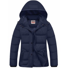 WULFUL Women’s Winter Coats Lightweight Warm Thicken Puffer Jacket Waterproof Quilted Winter Jacket with Removable Hood