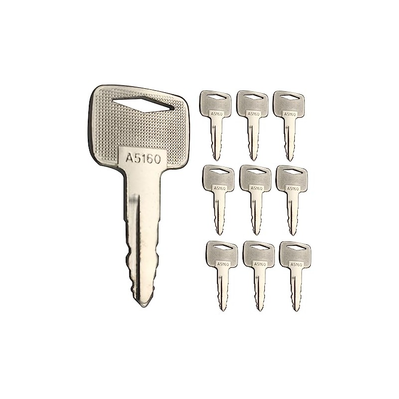 91A07-01910 Ignition Keys with Keychain, 10PCS Heavy Equipment Key for