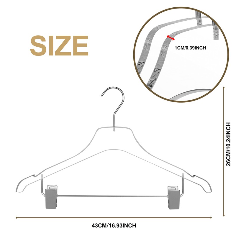 Quality Lucite Acrylic Clear Skirt Pants Trousers Bottom Hangers -