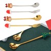 4Pcs Christmas Spoons and Forks Set Stainless Steel Cartoon Funny
