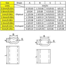 100pcs Wire Rope Crimp Sleeves 2mm Elliptical Aluminum Sleeves Crimping Loops Clips for Wire/Rope/Cable Attachment
