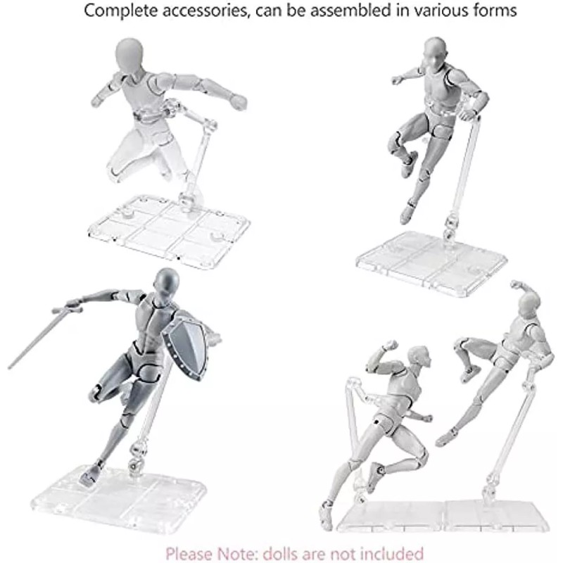 Unbranded 12Pc HG144 Adjustable Action Figure Display Holder Base Doll