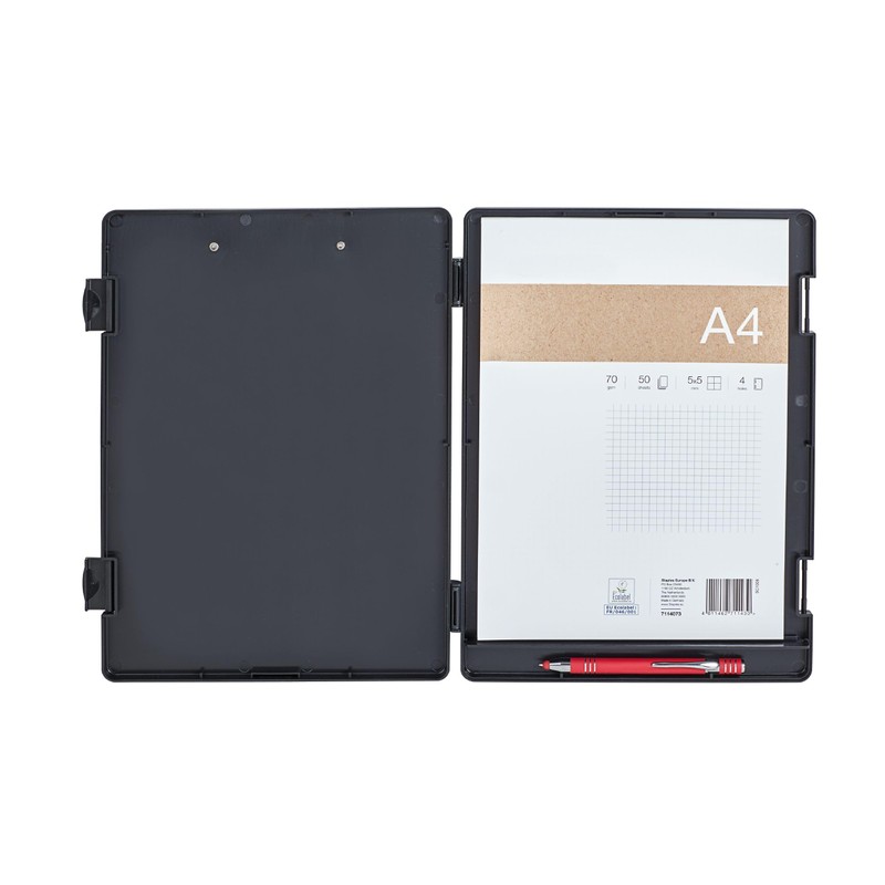 Maul Clipboard A4 Black with Storage Compartment Strong Steel Clip