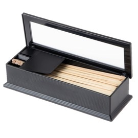 Strix Design NH-23 Commercial Chopstick Case, Black, Approx. 11.6 x 4.3 x 2.9 inches (29.5 x 10.9 x 7.4 cm), Made in Japan, Cover with Toothpick Case, Supports Chopsticks Length 9.1 inches (23 cm), Easy Removal, Fingerprint Resistant