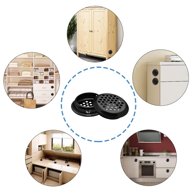 INCREWAY Air Vent Louver, 50pcs 35mm Stainless Steel Round Mesh