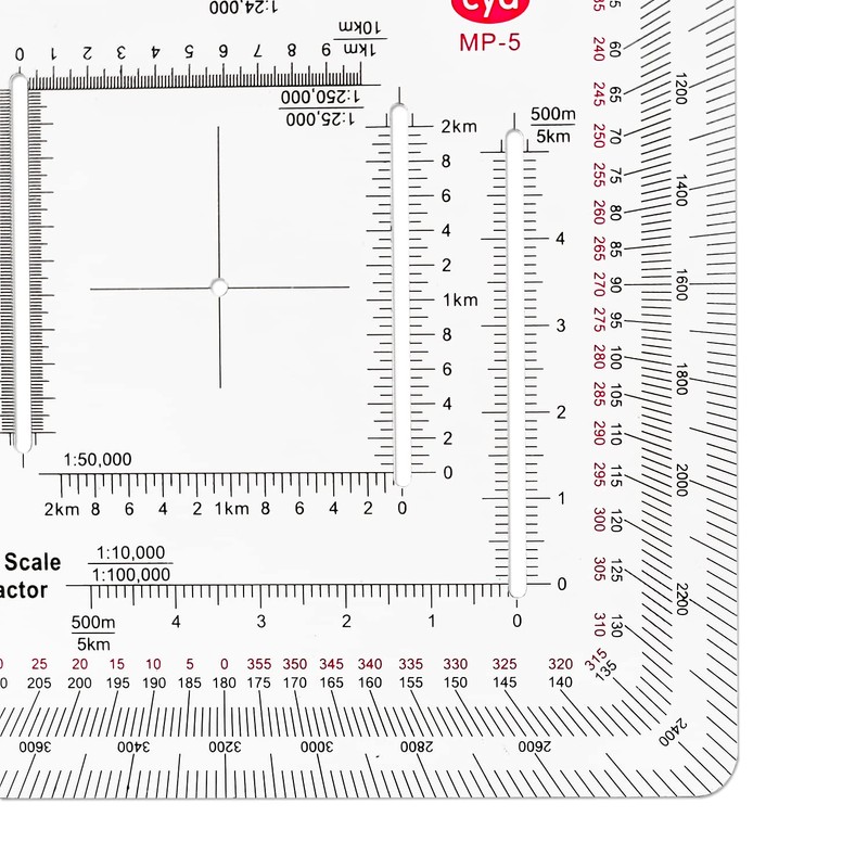 CYA Square Military Map Coordinate Scale Protractor Map for Land