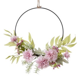 ARJDXDP Artificial Door Wreath Wildflower Summer Silk Wreaths 38 cm/15 inch Spring Summer Artificial Daisy Wreath ​Valentine Wreath for Front Door Home Wall Wedding Festival Farmhouse Holiday Decor