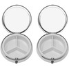 Set of 2 Circular Embossed Triple-Compartment Pocket Purse Pill Box