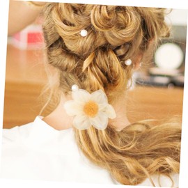 Beavorty 8pcs Flower Hair Scrunchies Rhinestone Sunflower Design Elegant Mesh Hair Bands for Women for Daily Use and Special Occasions