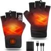 uncn Heated Gloves Fingerless for Women Man with 3.7V 3000mAh