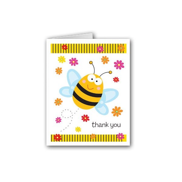 Bumble Bee Theme Blank Thank You Note Card - 10