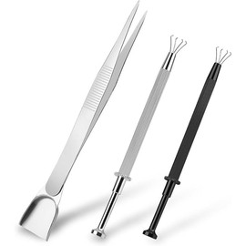 3 count Grabber Tool Holder Set Jeweler's Pick Up Sprinkle Pen  Tweezers 4 Claw Piercing Ball with Prongs  Claw Precision Stainless Steel For  Objects IC Chip  Components - Colour: Black