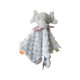 Marhel Manta de Seguridad con Etiquetas y Mordedora, Juguete Sensorial de Apego para Bebé en Forma de Elefante