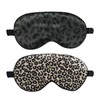 2 Pieces Leopard Print Eye Mask, Sleeping Aid, Satin Shading