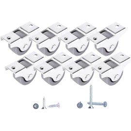 (Pack of 8) 25 mm Small Wheel Casters Rubber Castors for Furniture Non-Swivel Non-Plastic Casters Device & Equipment Small Wheel Casters Screws Included Castors Set (8, Diameter 25 mm/25 kg)