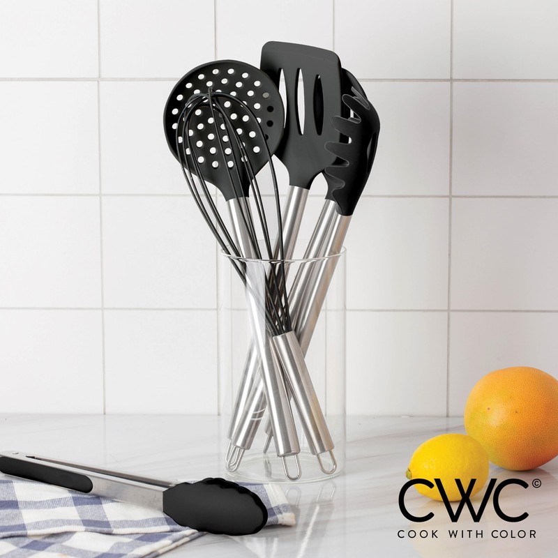 COOK WITH COLOR Silicone Cooking Utensils, Kitchen Utensil Set, Easy