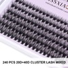 Cluster Eyelash 240pcs 20+40D 0.07 D Curl mix 9-14mm Cluster