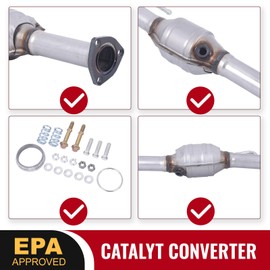 TOPAZ 54399 Catalytic Converter & Flex Pipe Compatible with Honda Civic EX 1.7L L4 2001 2002 2003 2004 2005 Replace# 18160-PLR-A00 EPA Compliant
