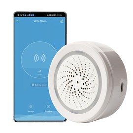 Smart Wi-Fi Siren Alarm: Wireless Strobe Siren with Sound and Light Alarm, 100 dB Sounder, App Remote Control, Burglary Alarm, Left with Tuya Smart Devices for Home Security & Home Automation