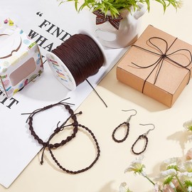 PH PandaHall 100 Yards 0.8mm Nylon Beading String, Chinese Knotting Cord Nylon Kumihimo Macrame Thread Braided Lift Shade Cord for Blind Mini Blind Cord Replacement String for Windows (CoconutBrown)